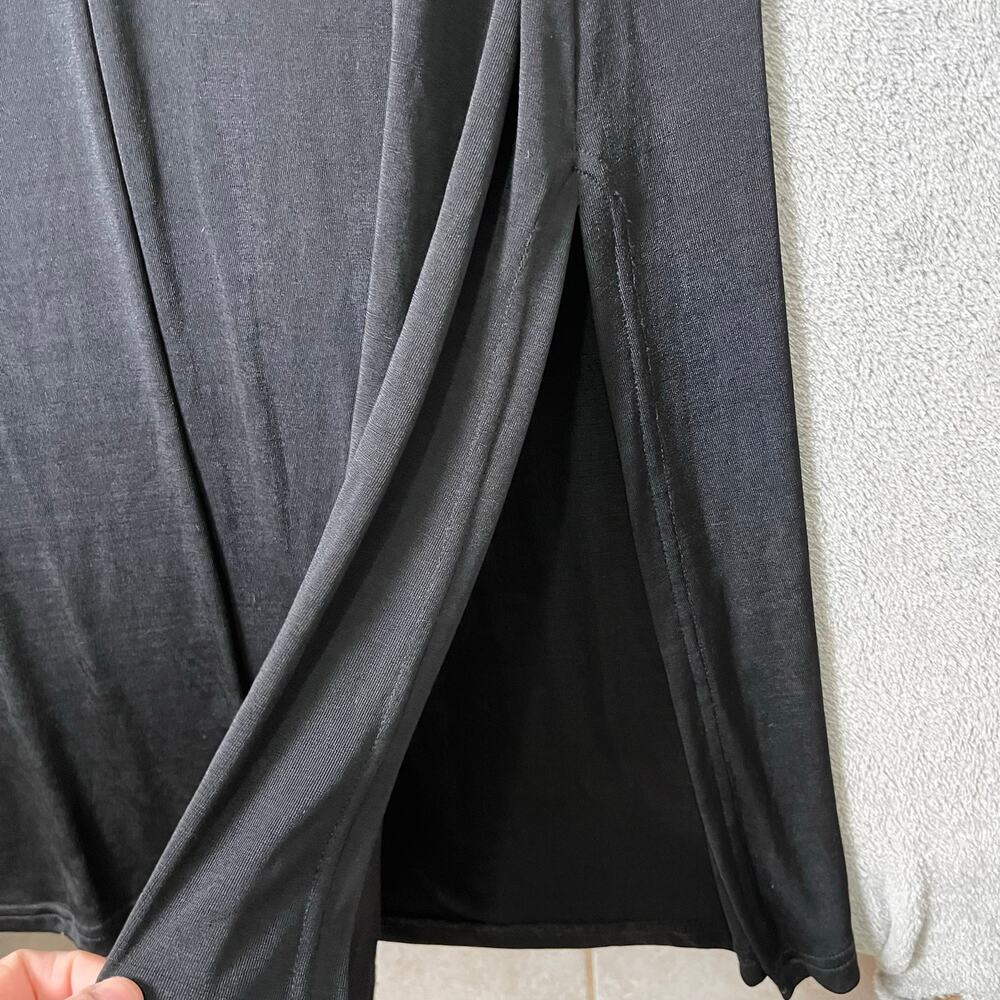 Vintage Y2K Black Gothic Maxi Dress Floral‎ Mandarin Collar Dark Romance Medium - Picture 2 of 7